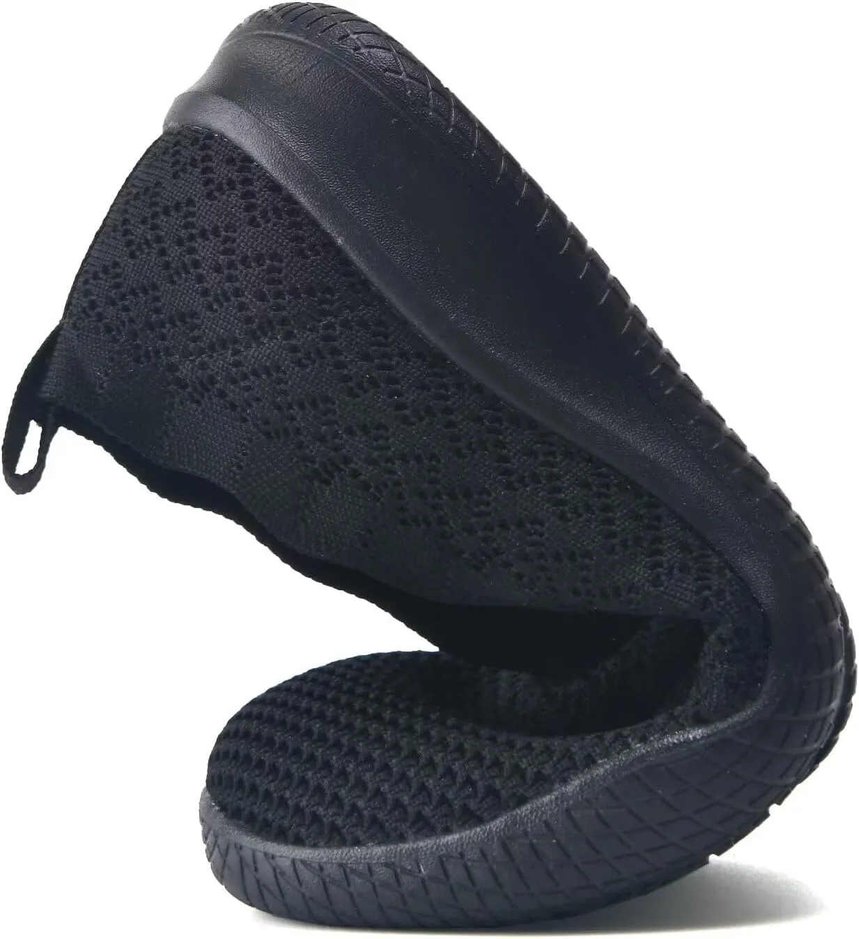 poemlady Women's Walking Shoes - Mesh Slip on Sneaker Knit Round Toe Casual Memory Foam Low Wedge Nurse Shoes for Work