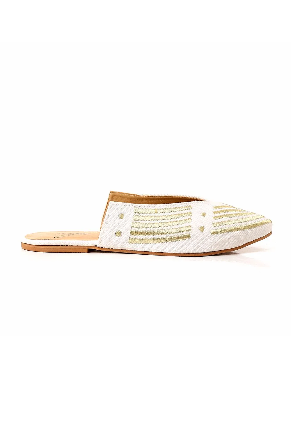 Pointed Toecap Flat Mule Shoes