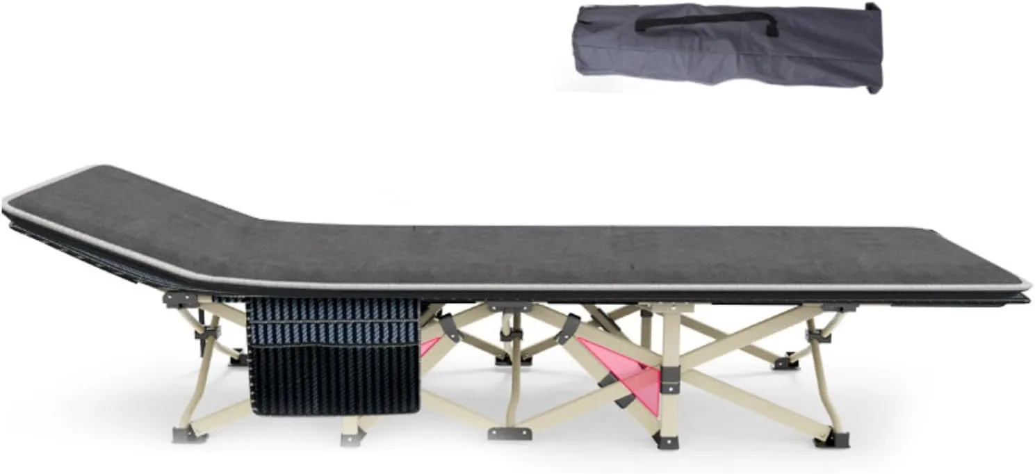 Portable Folding Adult Bed,Adult Folding Bed, Folding Camping Cot with Mattress for Adults, Sleeping Bed Cots, Portable Sleeping Cot Bed with Carry Bag for Tent, Office, Camping, Outdoor,