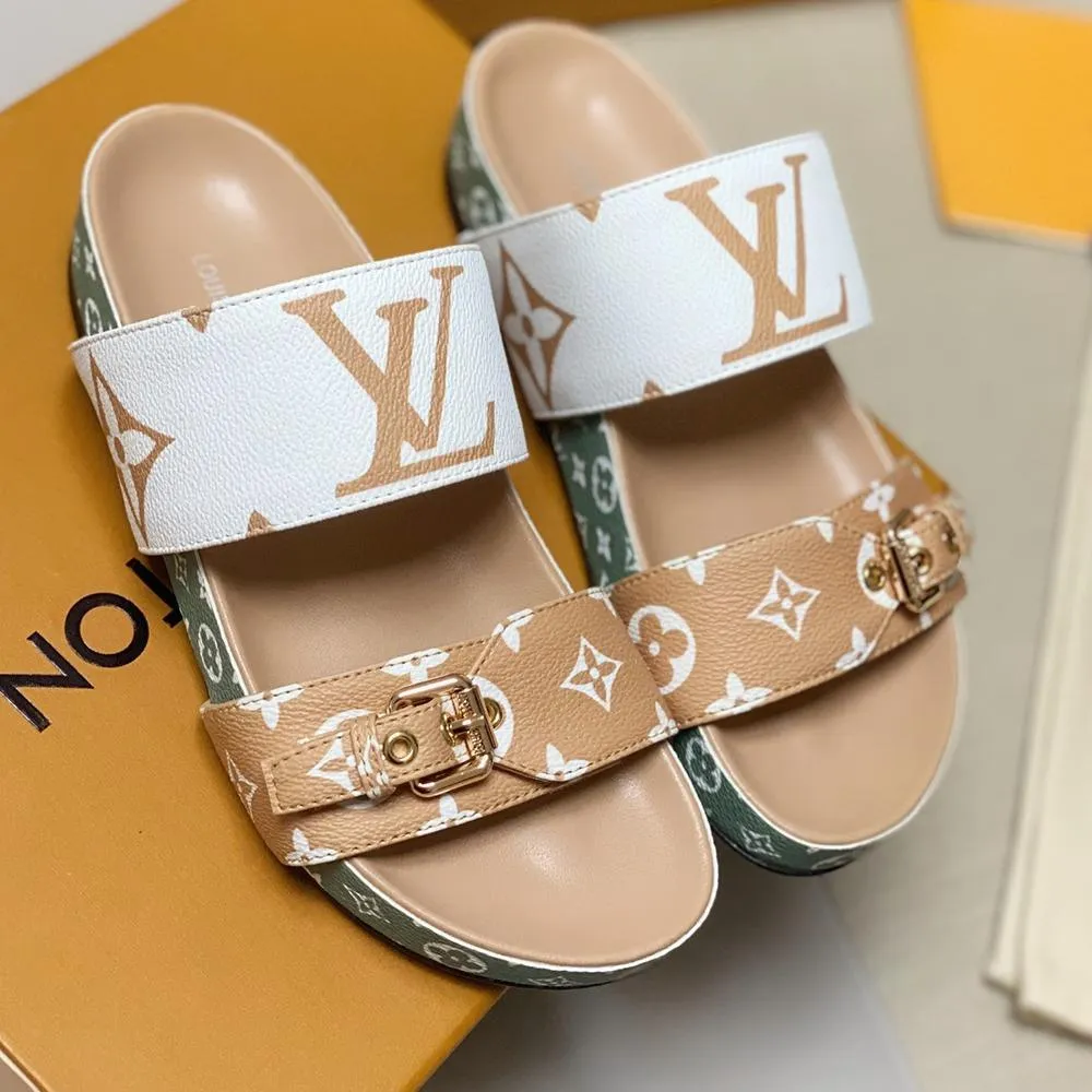 Powerful Vuitton Bom Slides Sandals Adjustable Mule dia Louis