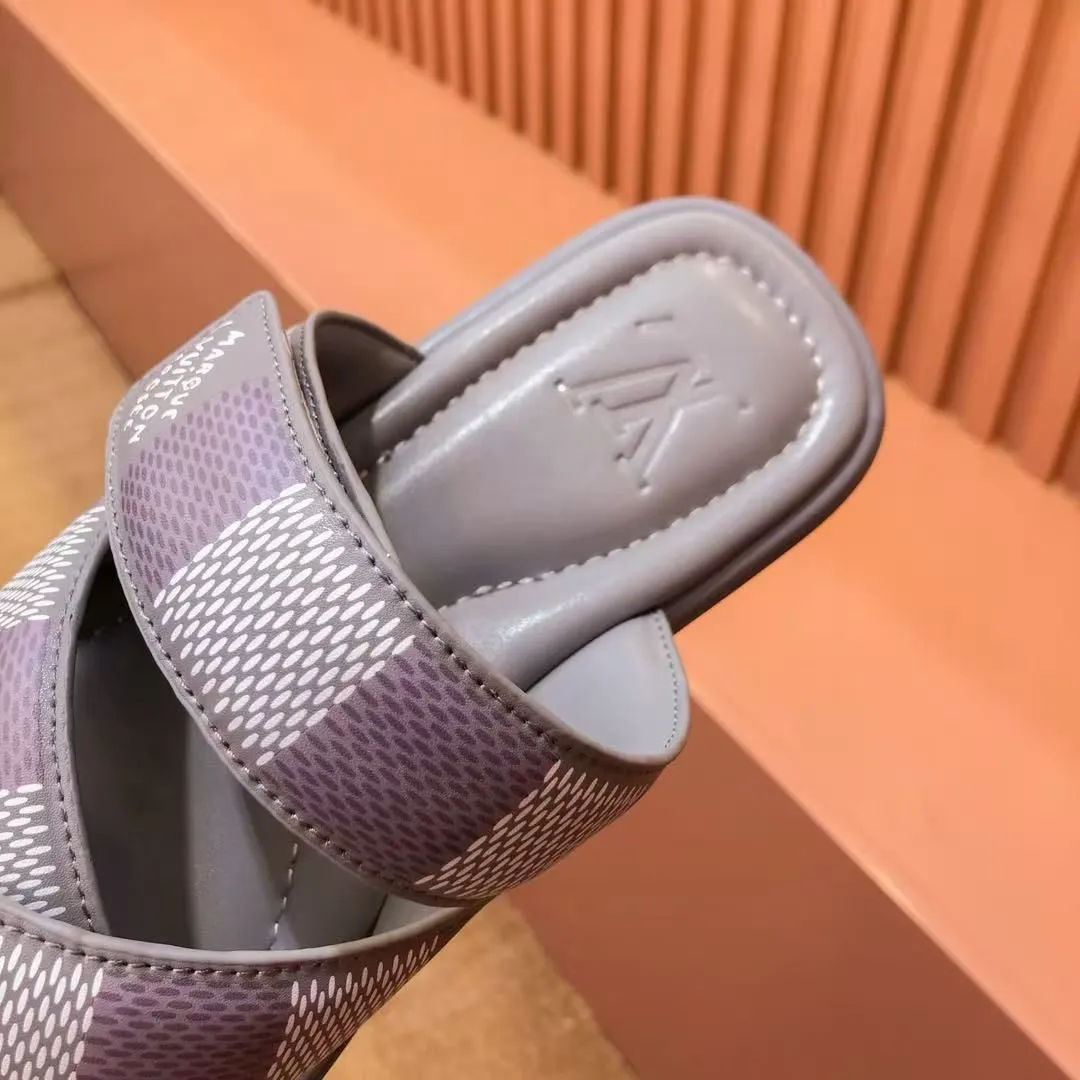 Premium Damier canvas Venice Mule Sandal