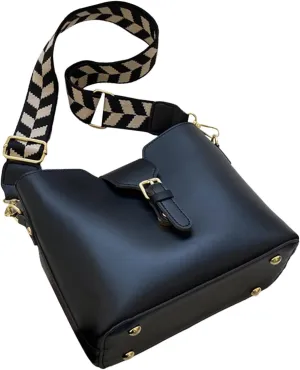 Purses for Women Crossbody Anti Theft Fashion Cotton Canvas Handbags Tote Purses Trendy Clutch Saddle Bag(Black)