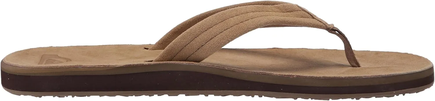 Quiksilver Men's Carver Suede Plus 3 Point Flip Flop Athletic Sandal