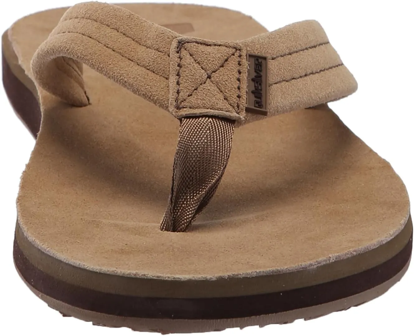 Quiksilver Men's Carver Suede Plus 3 Point Flip Flop Athletic Sandal