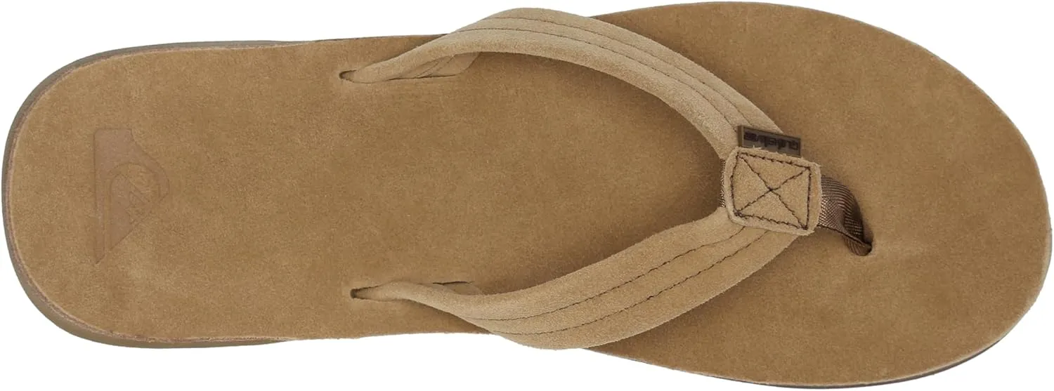 Quiksilver Men's Carver Suede Plus 3 Point Flip Flop Athletic Sandal