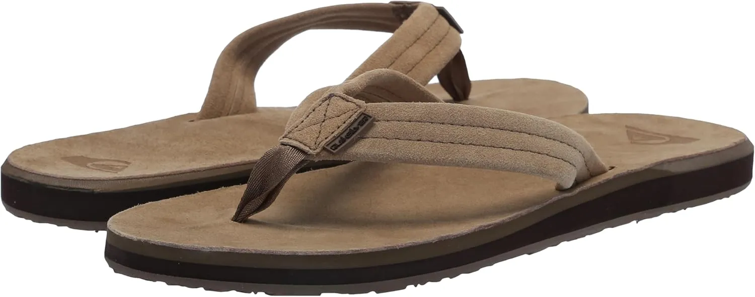 Quiksilver Men's Carver Suede Plus 3 Point Flip Flop Athletic Sandal