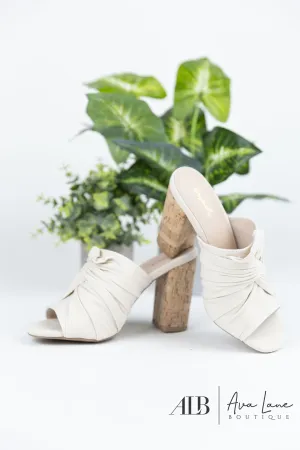 Qupid Alona Women's 4" Cork Heel Mule