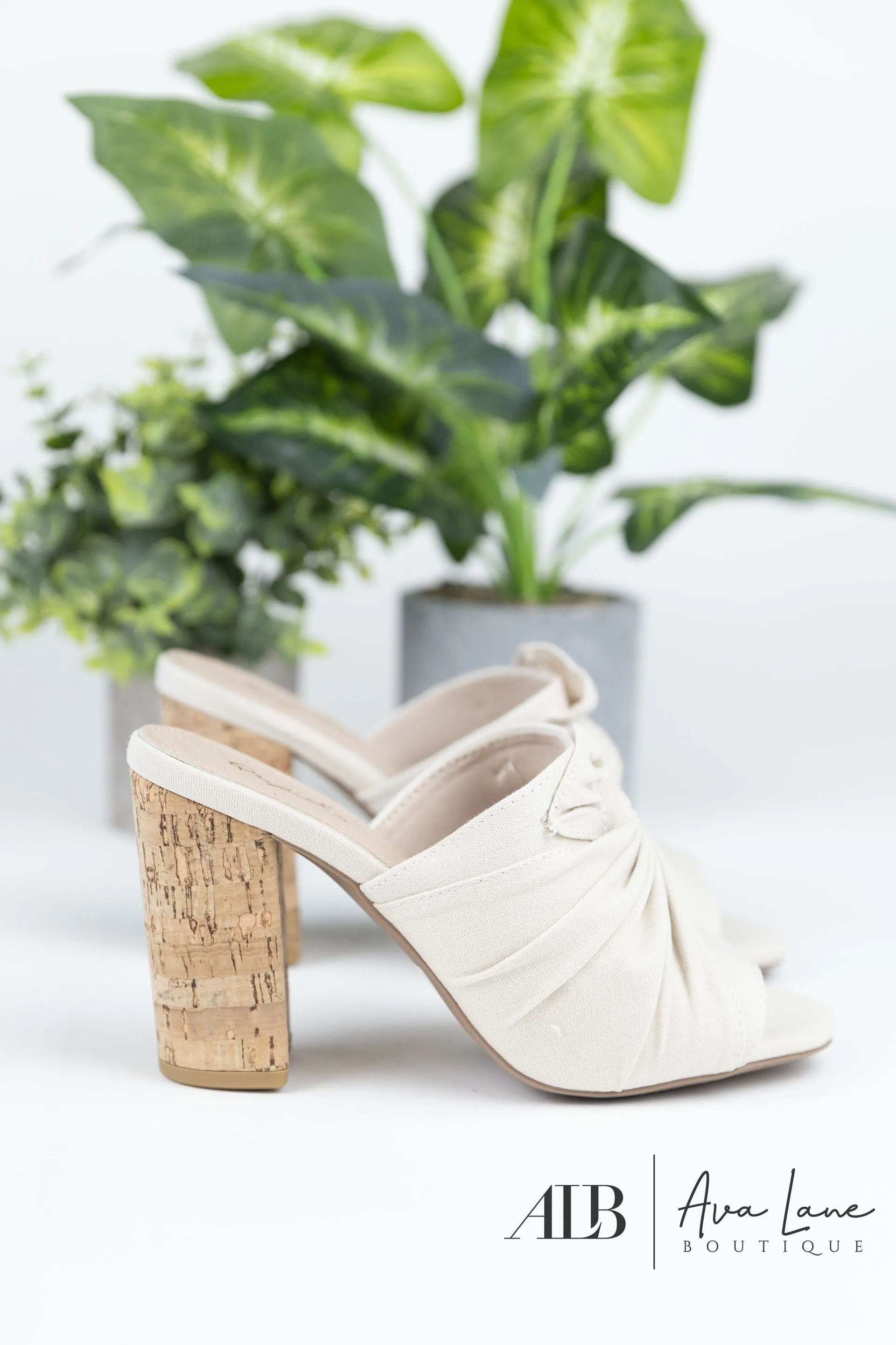 Qupid Alona Women's 4" Cork Heel Mule