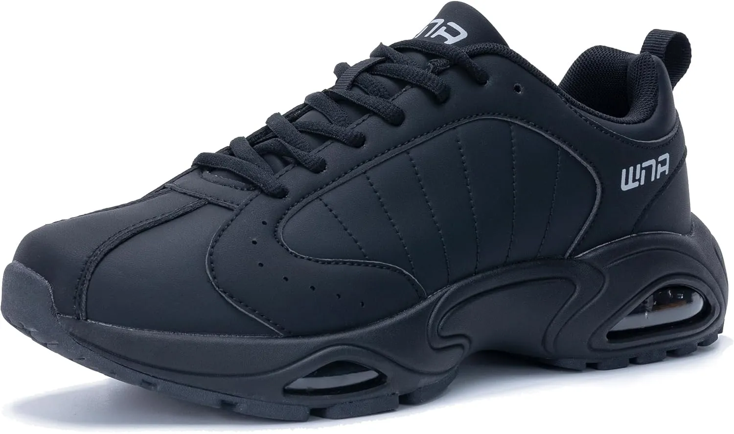Quseek Mens Running Shoes Air Athletic Fashion Leather Sneakers Comfortable Non Slip Walking Jogging Workout Gym Sports Shoe Size 7-13