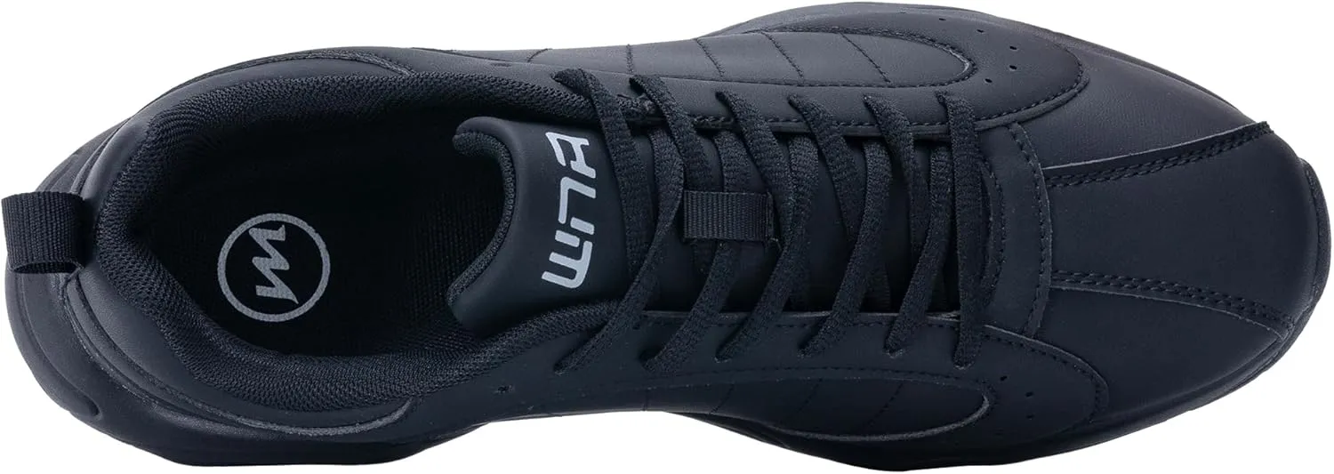 Quseek Mens Running Shoes Air Athletic Fashion Leather Sneakers Comfortable Non Slip Walking Jogging Workout Gym Sports Shoe Size 7-13