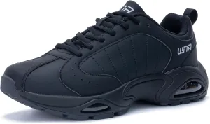 Quseek Mens Running Shoes Air Athletic Fashion Leather Sneakers Comfortable Non Slip Walking Jogging Workout Gym Sports Shoe Size 7-13