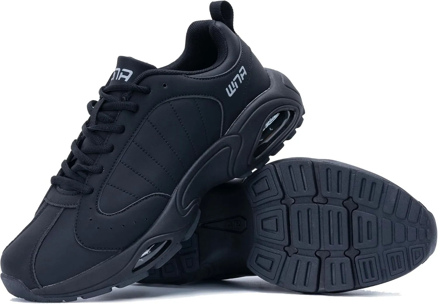 Quseek Mens Running Shoes Air Athletic Fashion Leather Sneakers Comfortable Non Slip Walking Jogging Workout Gym Sports Shoe Size 7-13