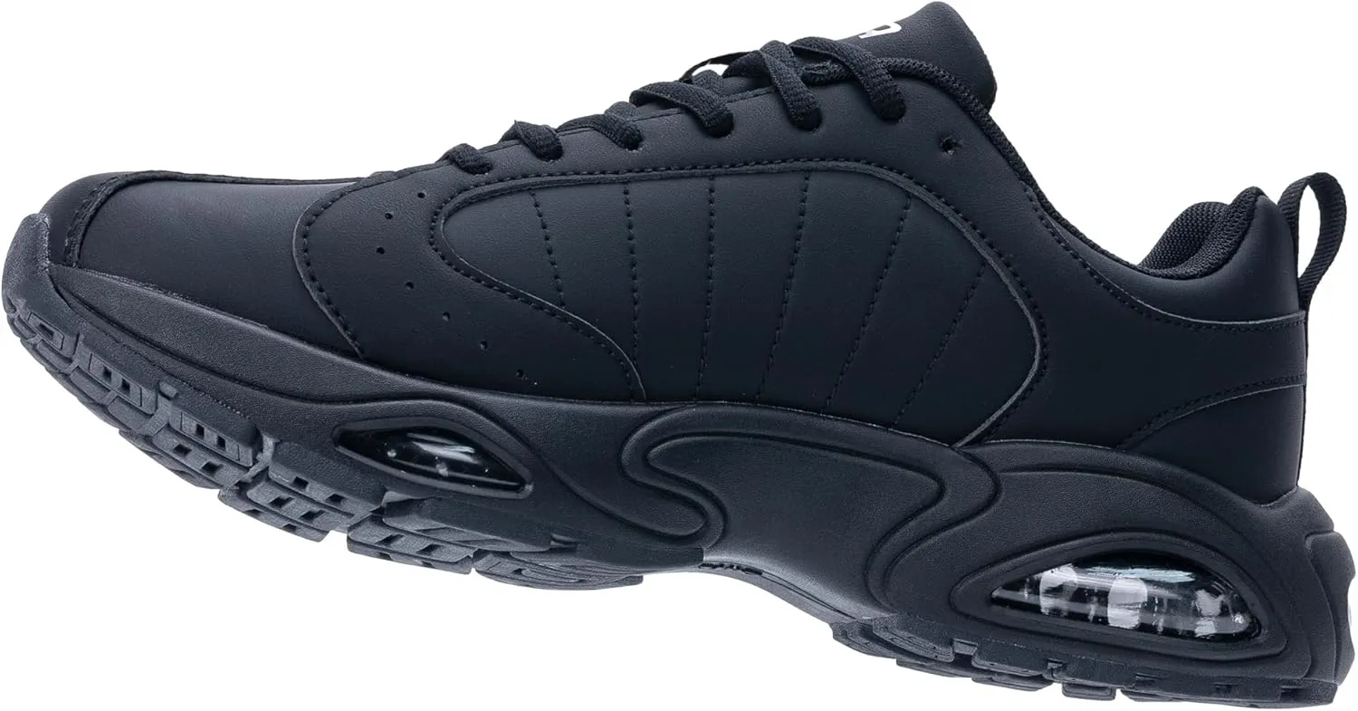 Quseek Mens Running Shoes Air Athletic Fashion Leather Sneakers Comfortable Non Slip Walking Jogging Workout Gym Sports Shoe Size 7-13