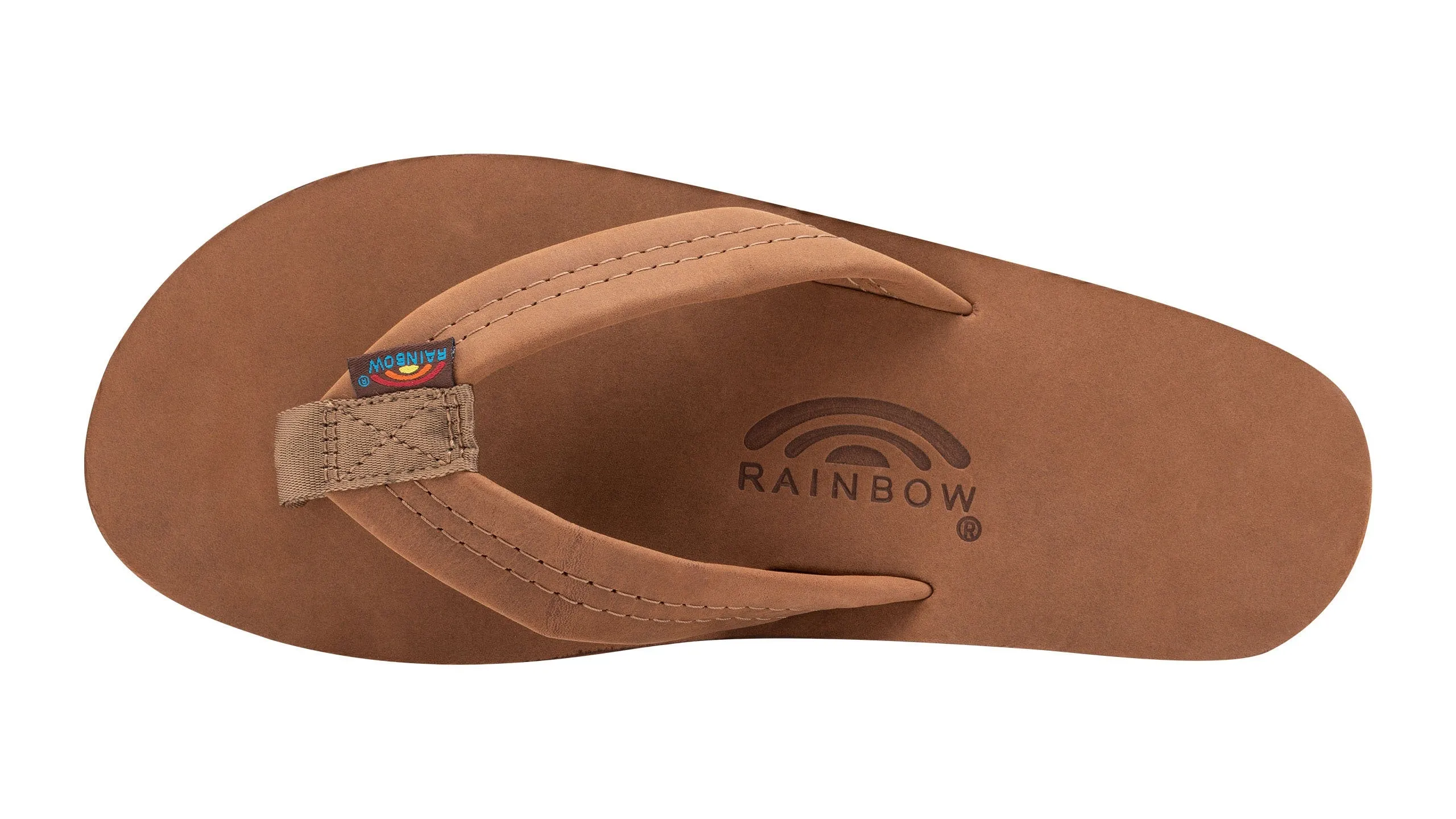 Rainbow Double Layer Leather Sandal-Redwood