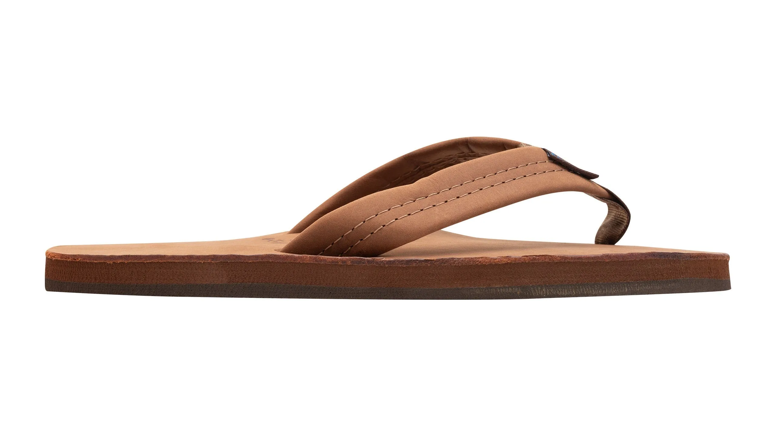 Rainbow Double Layer Leather Sandal-Redwood
