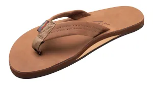 Rainbow Double Layer Leather Sandal-Redwood