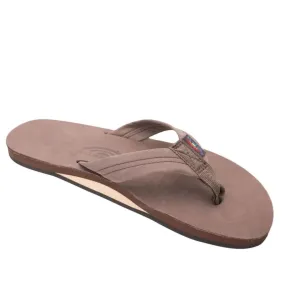 Rainbow Sandals Men's Leather Single Layer Wide Strap Expresso Strap Flip Flop