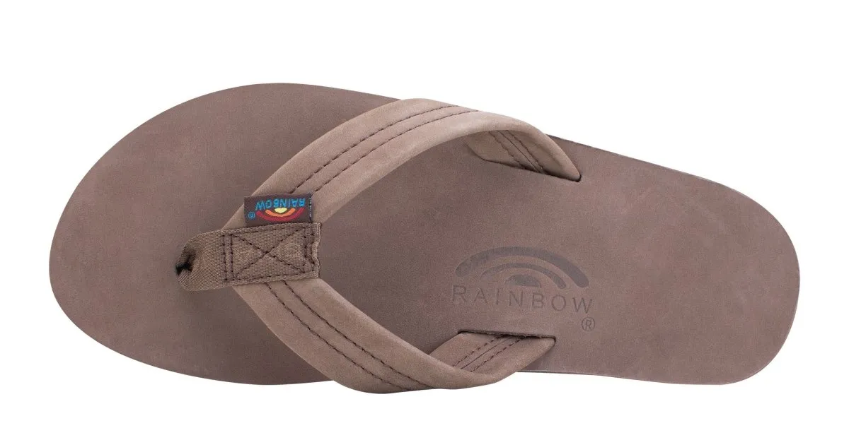 Rainbow Sandals Men's Leather Single Layer Wide Strap Expresso Strap Flip Flop