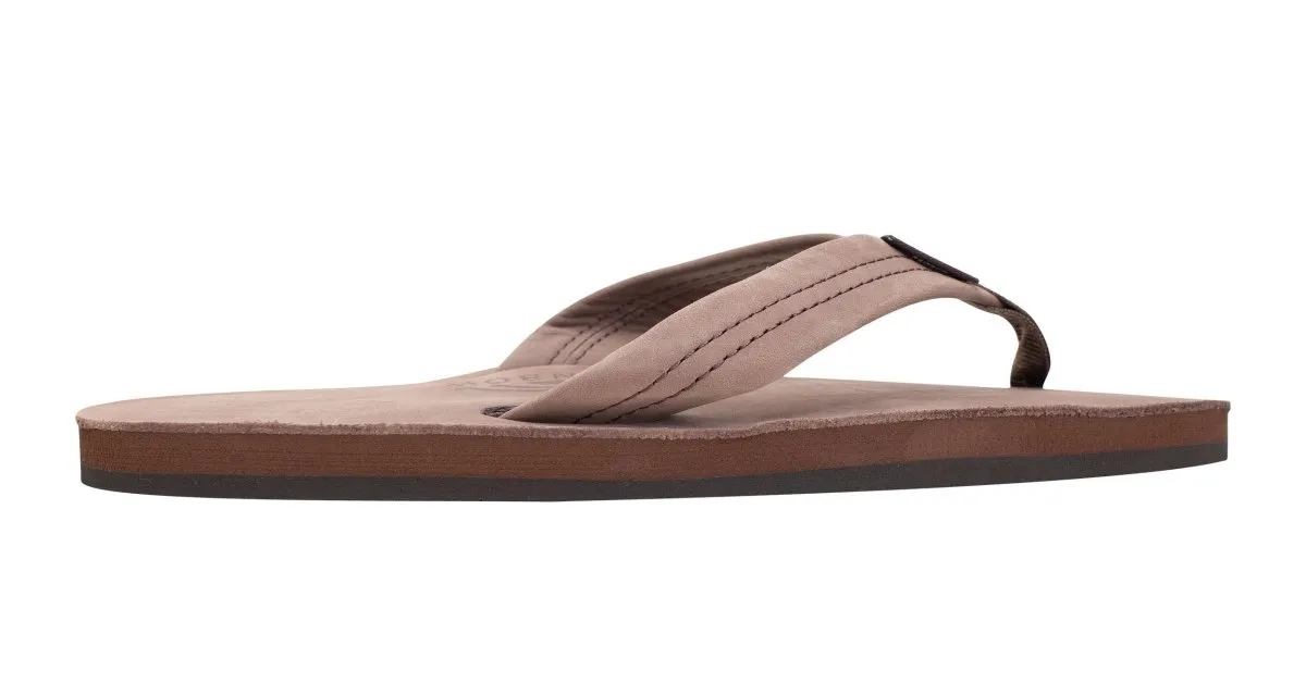 Rainbow Sandals Men's Leather Single Layer Wide Strap Expresso Strap Flip Flop