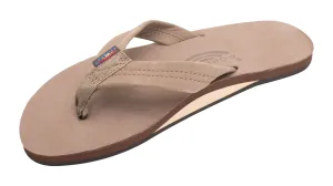 Rainbow Single Layer Leather Sandal-Dark Brown