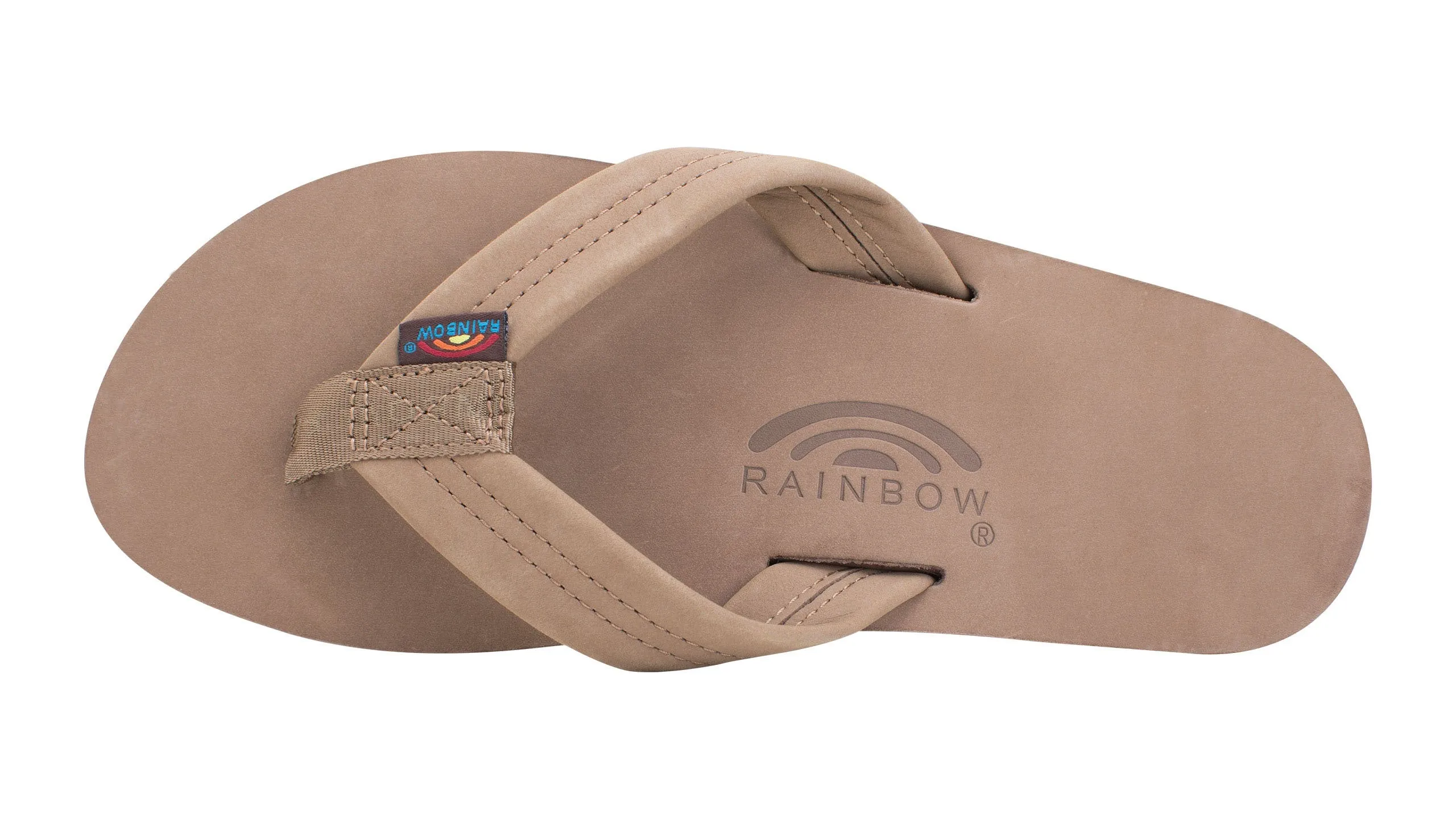 Rainbow Single Layer Leather Sandal-Dark Brown