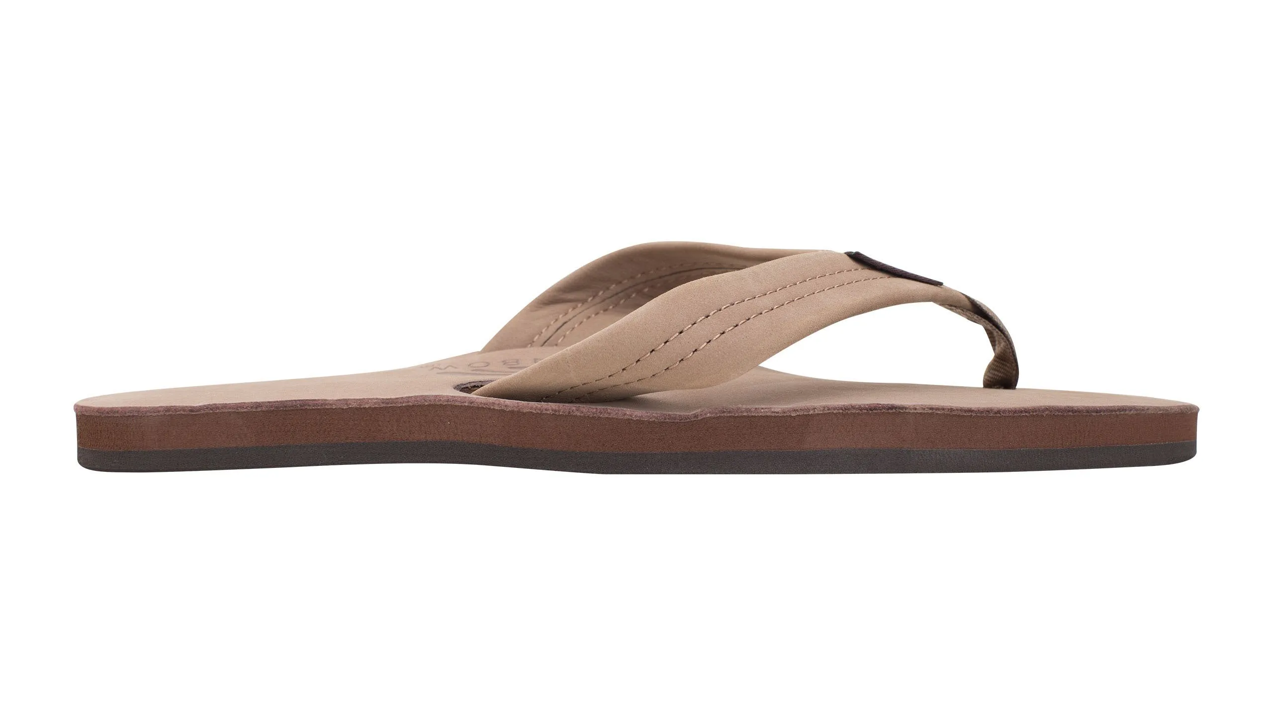 Rainbow Single Layer Leather Sandal-Dark Brown