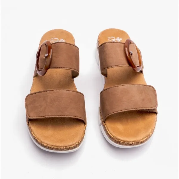 Rieker V2392-62 Womens Mules Beige