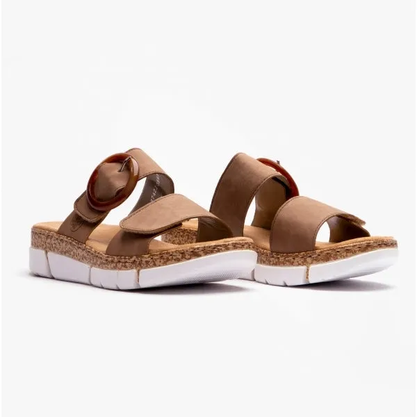 Rieker V2392-62 Womens Mules Beige