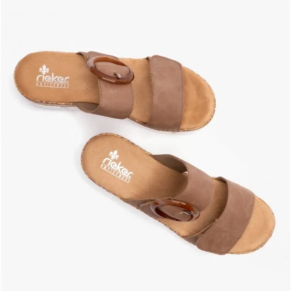 Rieker V2392-62 Womens Mules Beige