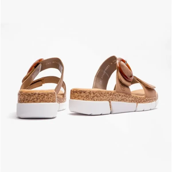 Rieker V2392-62 Womens Mules Beige