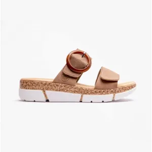 Rieker V2392-62 Womens Mules Beige