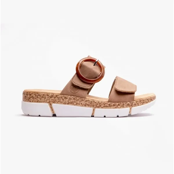 Rieker V2392-62 Womens Mules Beige