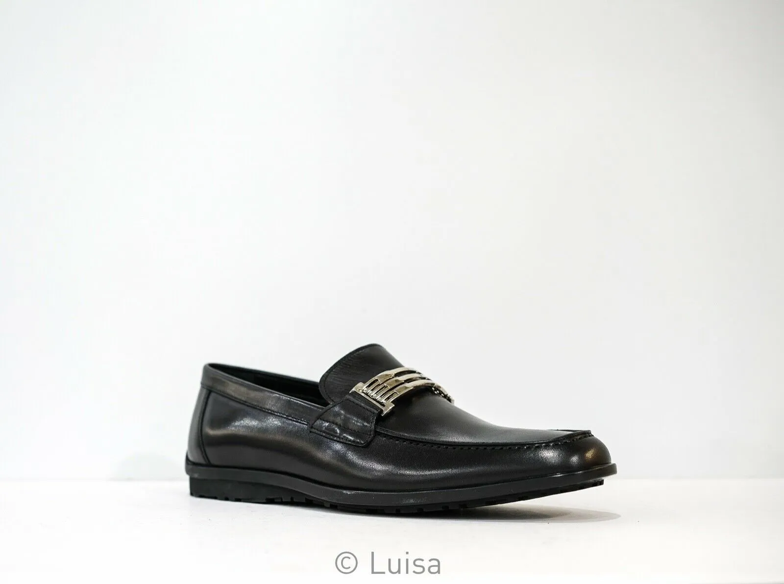 Roberto Serpentini Men's Black Leather Loafer 23723 40% OFF