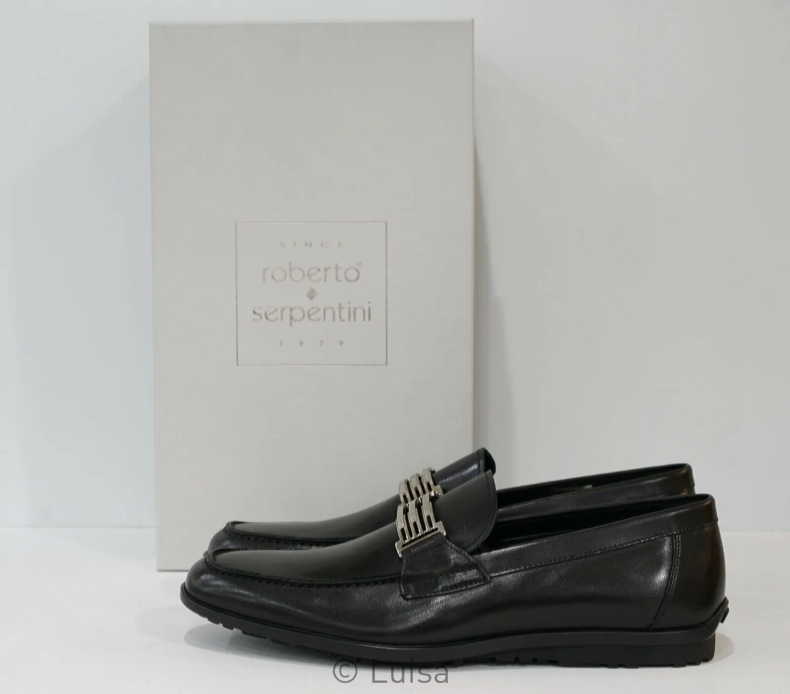 Roberto Serpentini Men's Black Leather Loafer 23723 40% OFF