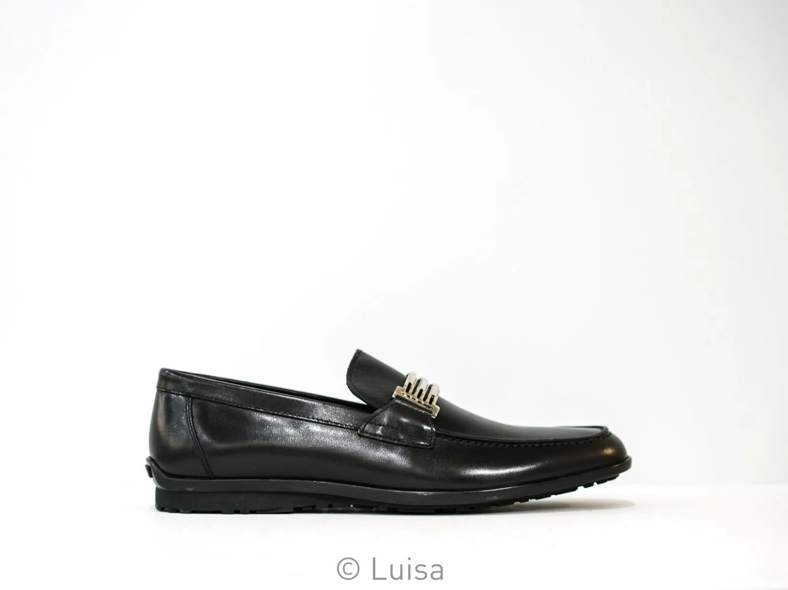 Roberto Serpentini Men's Black Leather Loafer 23723 40% OFF