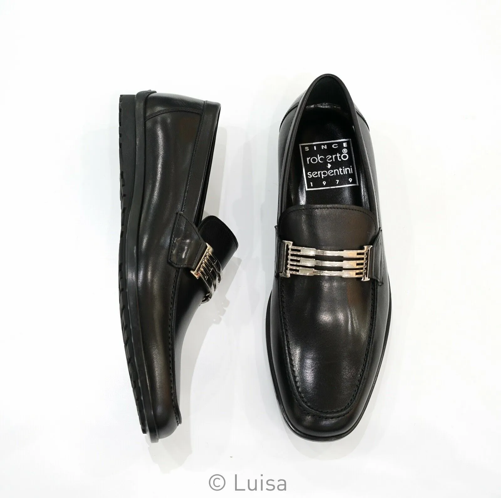 Roberto Serpentini Men's Black Leather Loafer 23723 40% OFF