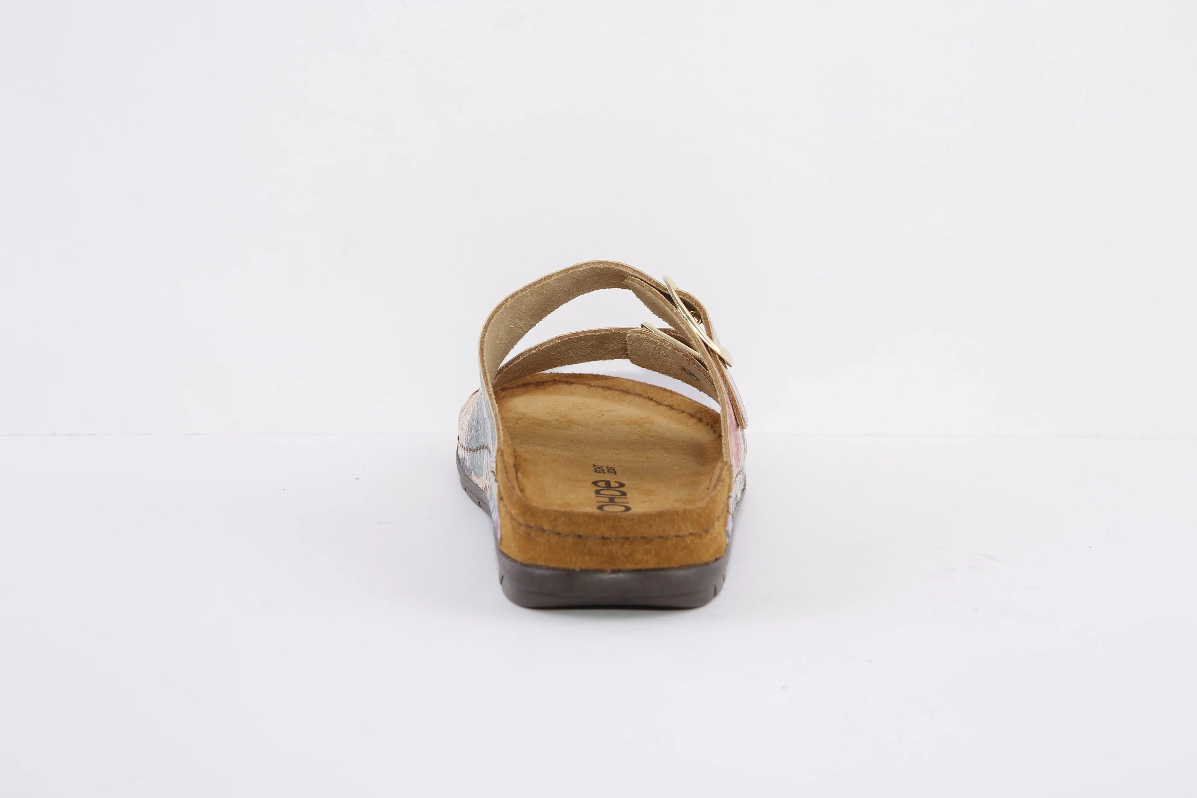 ROHDE - 5864 29 FLAT 2 BUCKLE COMFORT MULE - GOLD MULTI