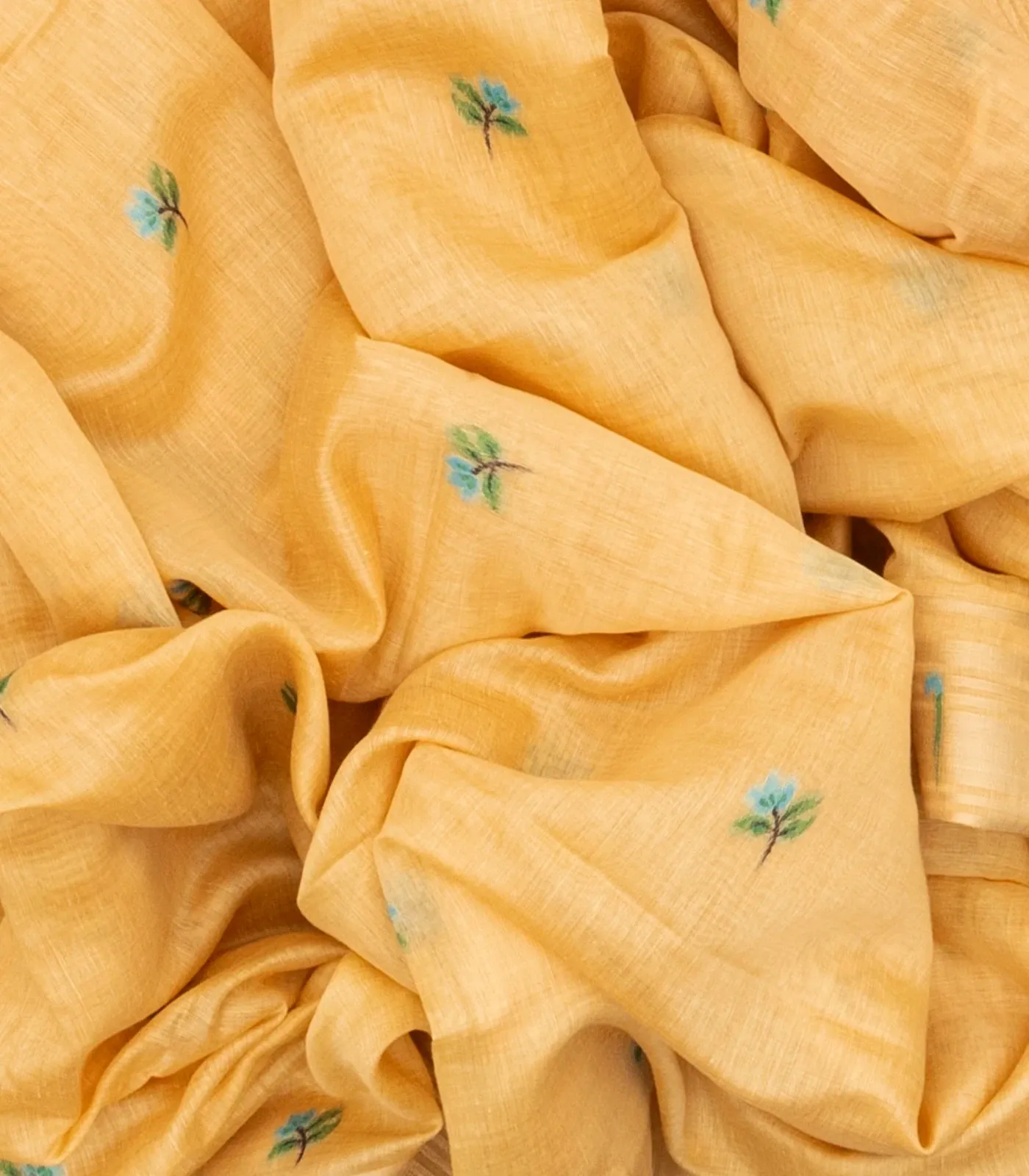 Sandal Woven Blended Cotton Saree With Zari Border & Pallu
