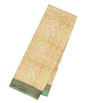 Sandal Woven Chanderi Cotton Saree With Printed Bird Motifs