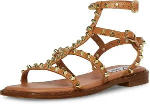 Sandals Flats Squared Madden Steve Large selection Sunnie Open Gladiator Toe Ankle Tan Giant discount Strap