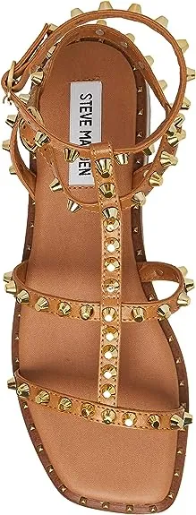 Sandals Flats Squared Madden Steve Large selection Sunnie Open Gladiator Toe Ankle Tan Giant discount Strap