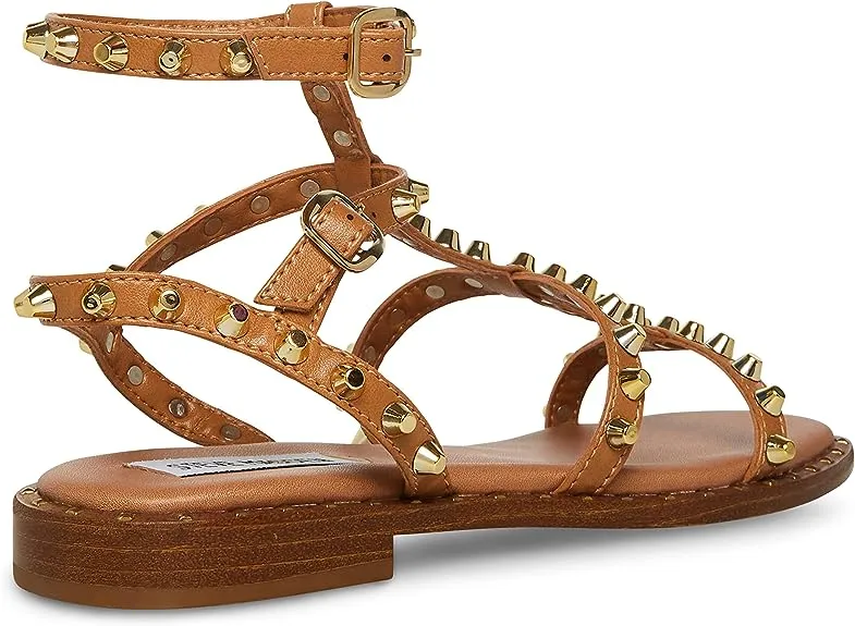 Sandals Flats Squared Madden Steve Large selection Sunnie Open Gladiator Toe Ankle Tan Giant discount Strap