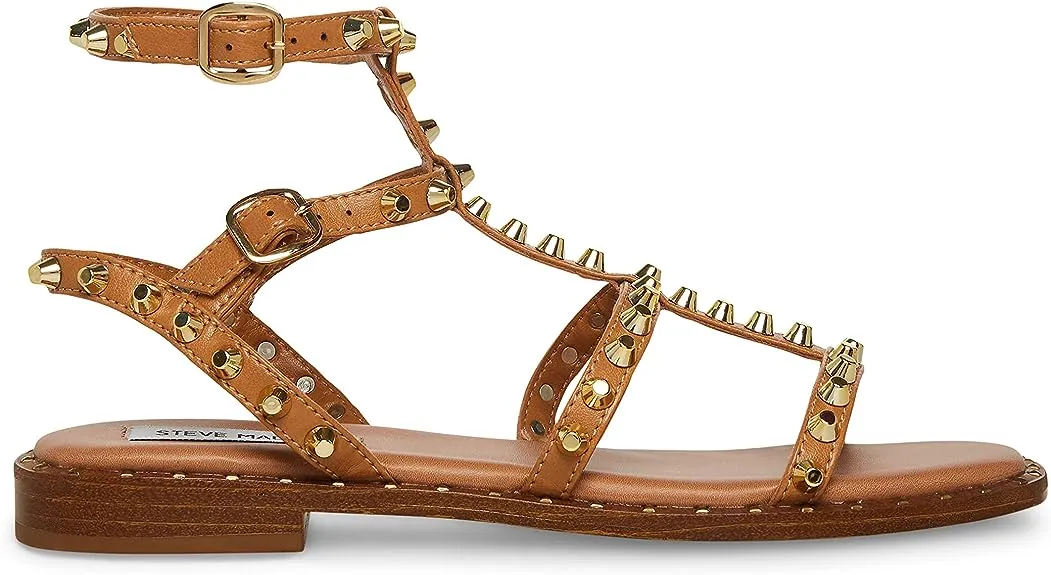 Sandals Flats Squared Madden Steve Large selection Sunnie Open Gladiator Toe Ankle Tan Giant discount Strap