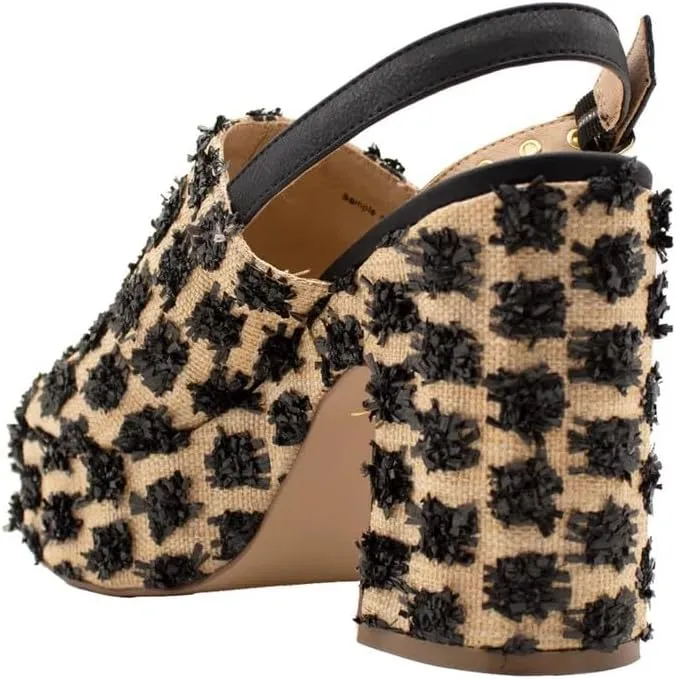 Sbicca Womens Missoula Raffia Platform Sling Back Casual Sandals Casual High Heel 3" & Up - Black