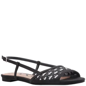 SEREANA-BLACK/WHITE PERF WOVEN LE