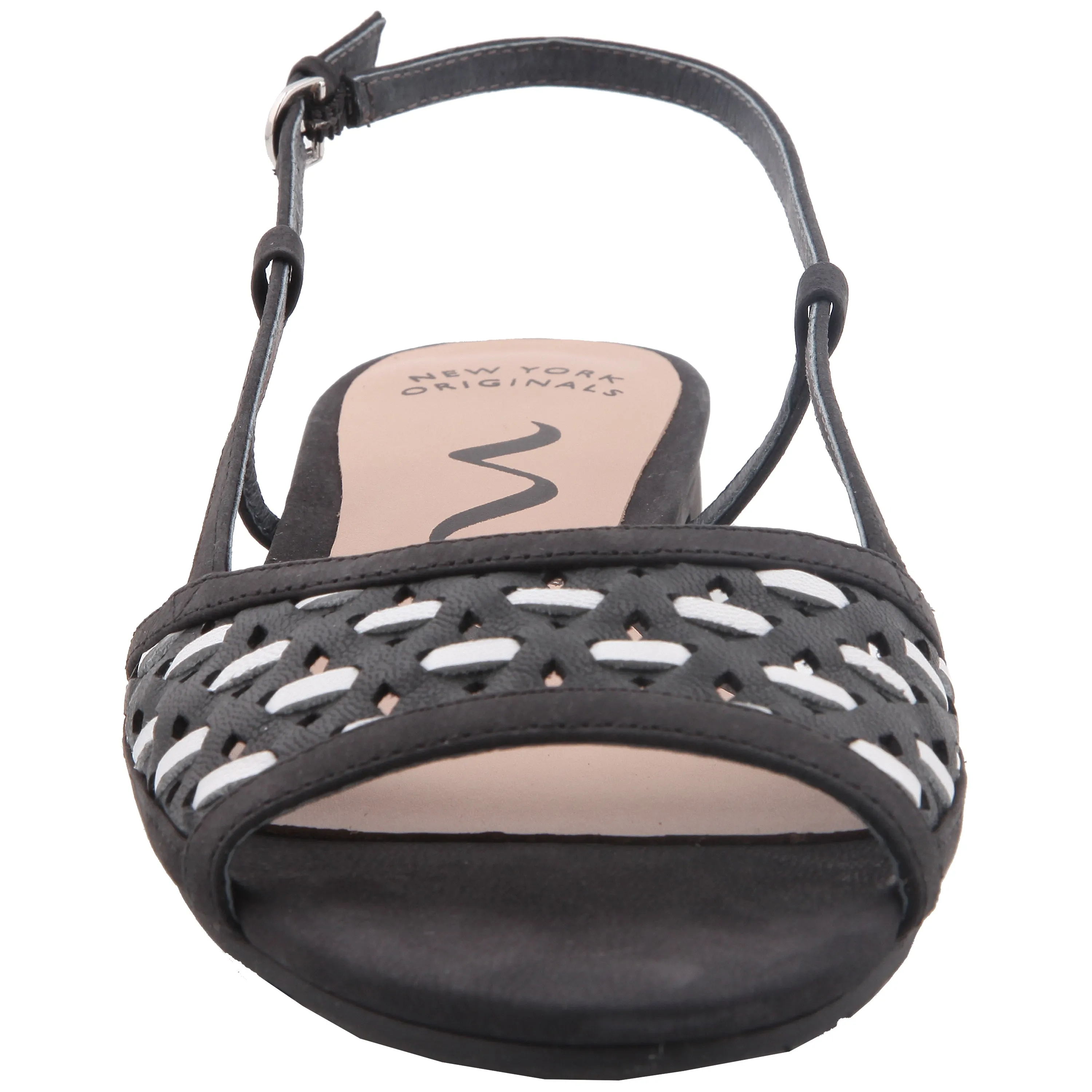 SEREANA-BLACK/WHITE PERF WOVEN LE