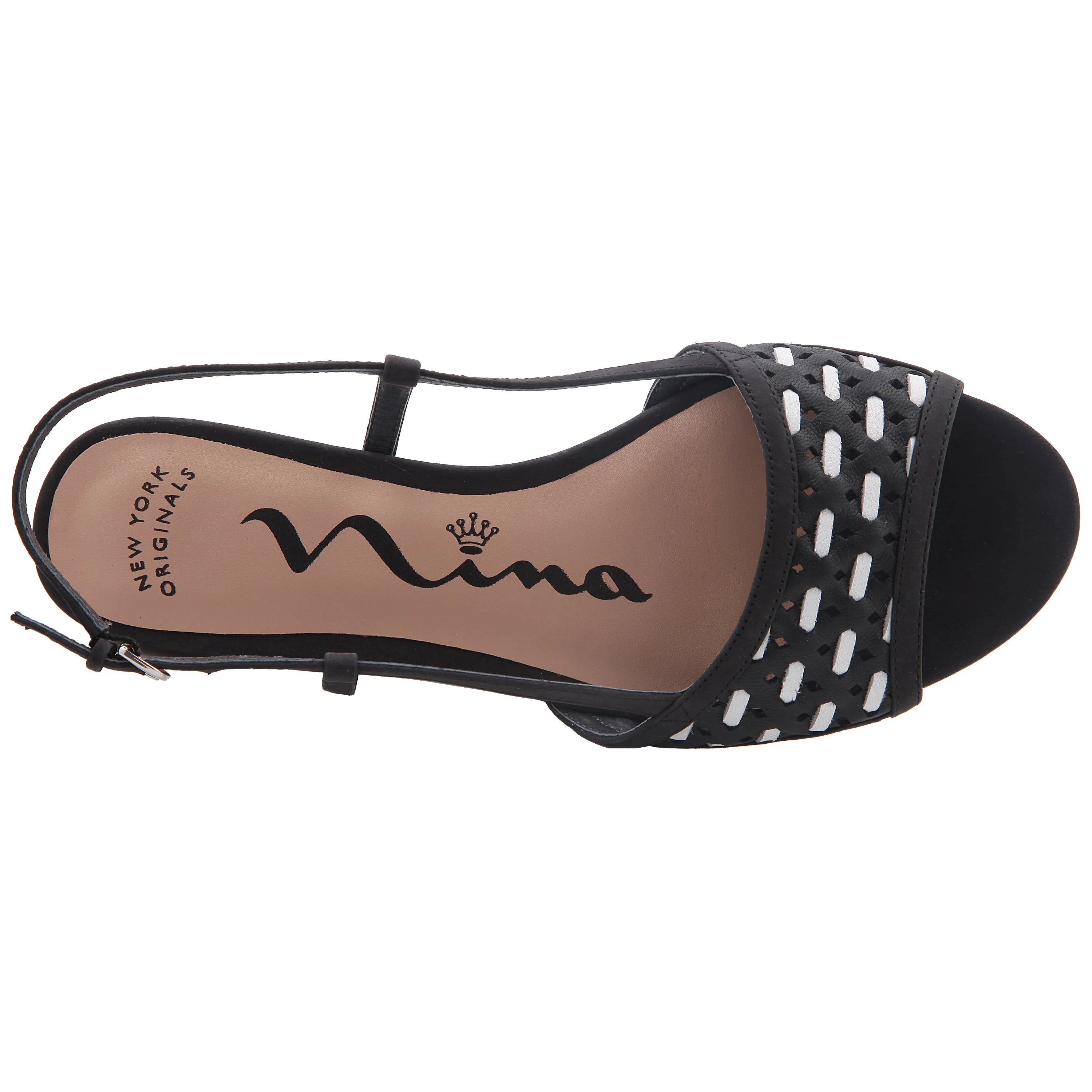 SEREANA-BLACK/WHITE PERF WOVEN LE