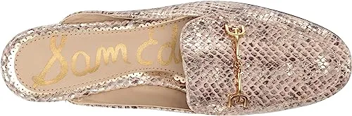 Sesame Edelman Elegant Linnie Chain Slip Almond Flat On Sam Outstanding Mules Embellished Toe