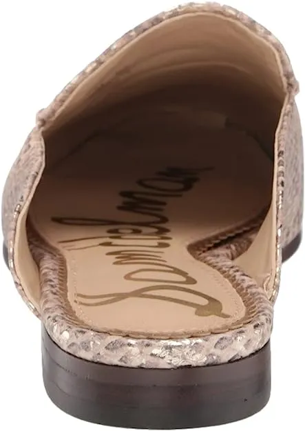 Sesame Edelman Elegant Linnie Chain Slip Almond Flat On Sam Outstanding Mules Embellished Toe