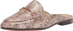 Sesame Edelman Elegant Linnie Chain Slip Almond Flat On Sam Outstanding Mules Embellished Toe